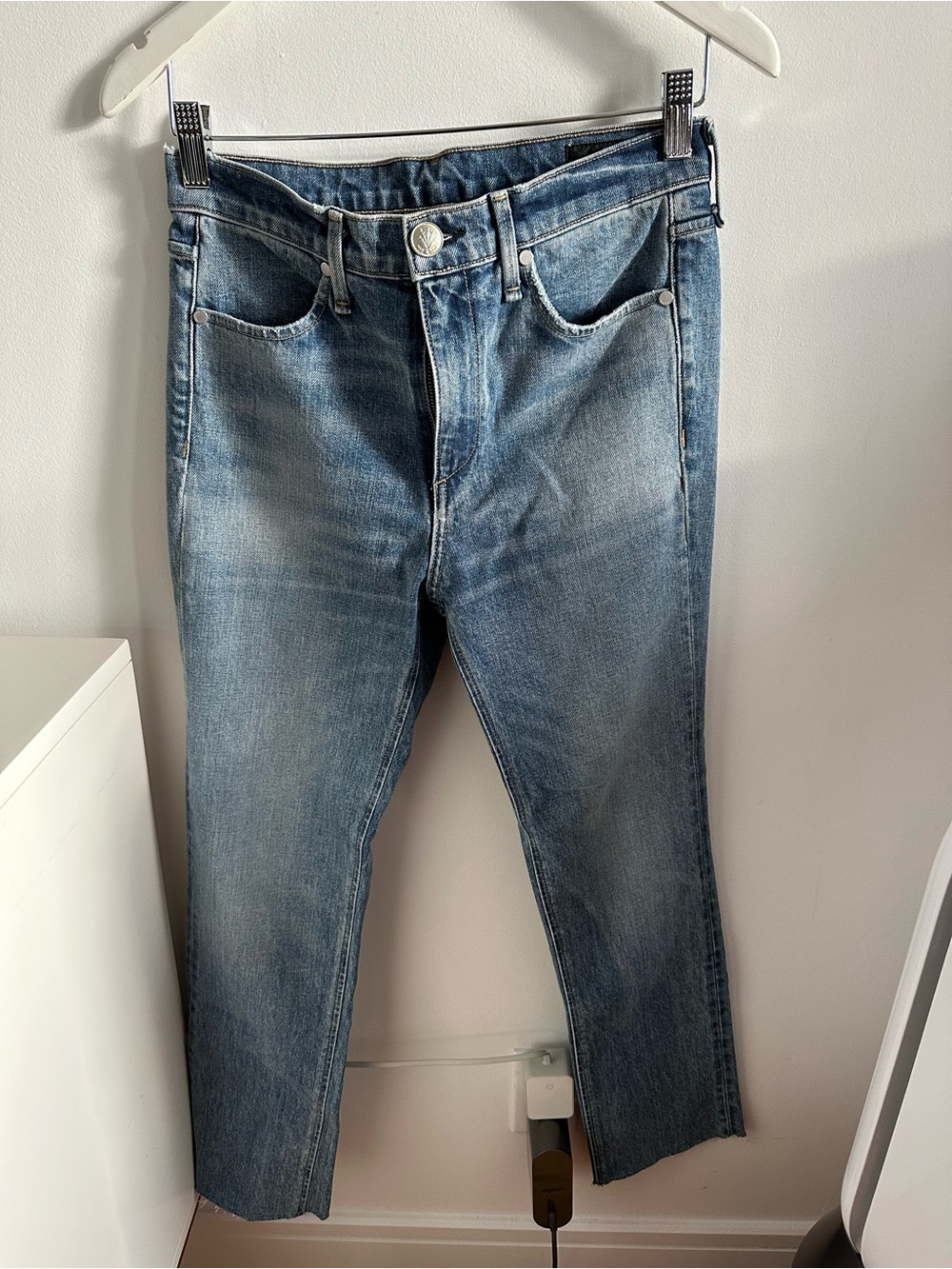 Rag & Bone Raw Hem Blue Jeans
